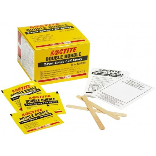 Genuine 50x Loctite"Double-Bubble" Epoxy 3G Sachet Bonding Adhesive Glue Kit. Genuine 50x Loctite"Double-Bubble" Epoxy 3G Sachet Bonding Adhesive Glue Kit.
